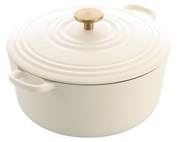 Cocotte en fonte BK Bourgogne Cream White ø 28 cm / 6,7 Litres - revêtement antiadhésif émaillé