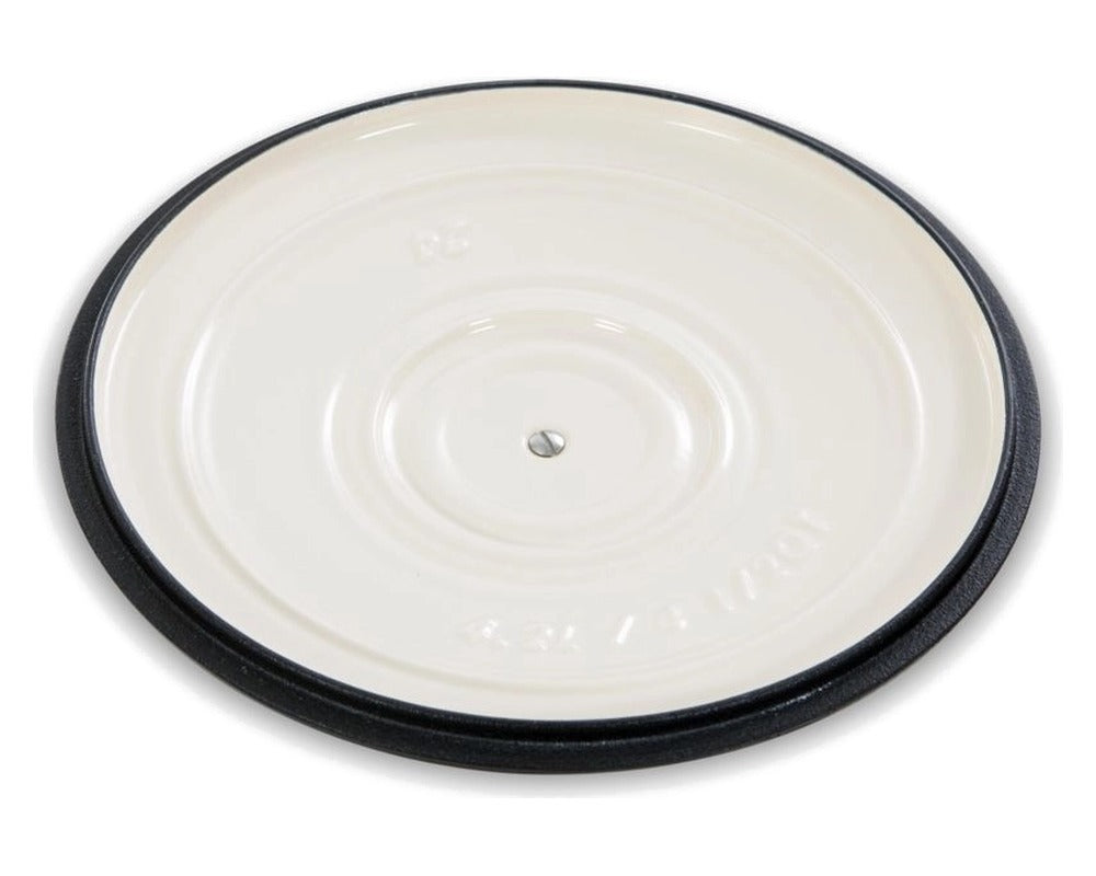 BK Braadpan Bourgogne Jet Black Gietijzer Ovaal 32 x 26 cm / 7.5 Liter - deksel binnenkant