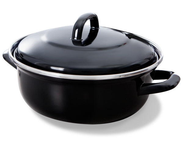 Cocotte émaillée BK Fortalit Noir ø 20 cm / 1,4 Litre - revêtement antiadhésif émaillé