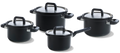 Ensemble de casseroles BK  Flow Cool Noir - 4 pièces - en inox - casseroles ø 16, 18, 20 & 16 cm 