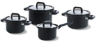 Ensemble de casseroles BK  Flow Cool Noir - 4 pièces - en inox - casseroles ø 16, 18, 20 & 16 cm 