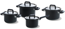 Ensemble de casseroles BK  Flow Cool Noir - 4 pièces - en inox - casseroles ø 16, 18, 20 & 16 cm 