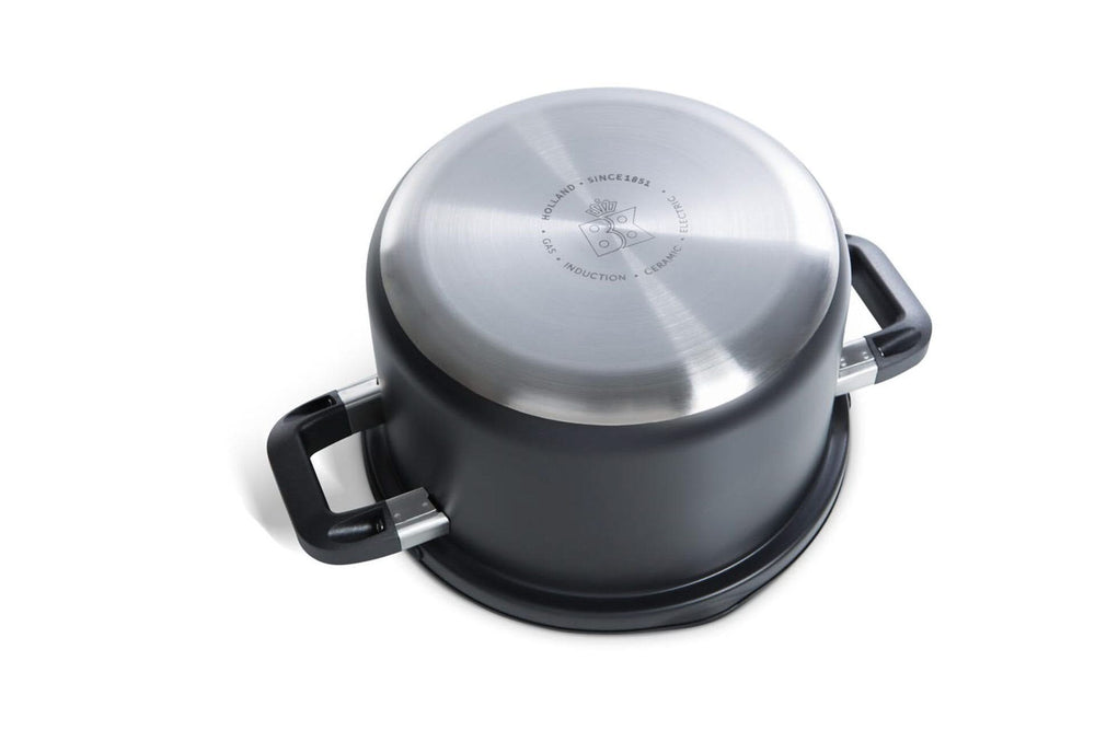 Ensemble de casseroles BK  Flow Cool Noir - 4 pièces - en inox - casseroles ø 16, 18, 20 & 16 cm 