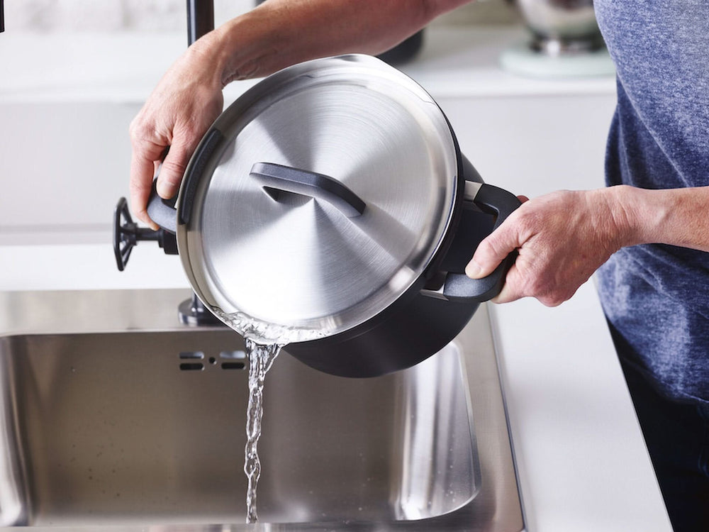 Ensemble de casseroles BK  Flow Cool Noir - 4 pièces - en inox - casseroles ø 16, 18, 20 & 16 cm 