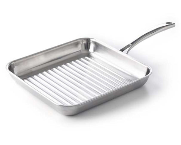 Poêle-gril BK Superior Tri-Ply Inox 28 x 28 cm - sans revêtement antiadhésif