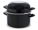 Marmite à moules émaillée BK Fortalit Noir ø 22 cm / 5 Litres - revêtement antiadhésif émaillé