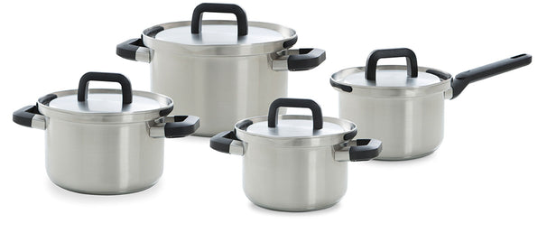 Batterie de cuisine BK Flow Cool Inox 4 pièces - Faitouts ø 16, 18 & 20 cm & Casserole ø 16 cm