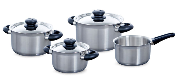 Batterie de cuisine BK Karaat+ Inox 4 pièces - Faitouts ø 16, 18 & 20 cm & Casserole ø 16 cm