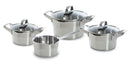 Batterie de cuisine BK Premium+ Inox 4 pièces - Faitouts ø 16, 18 & 20 cm & Casserole ø 16 cm