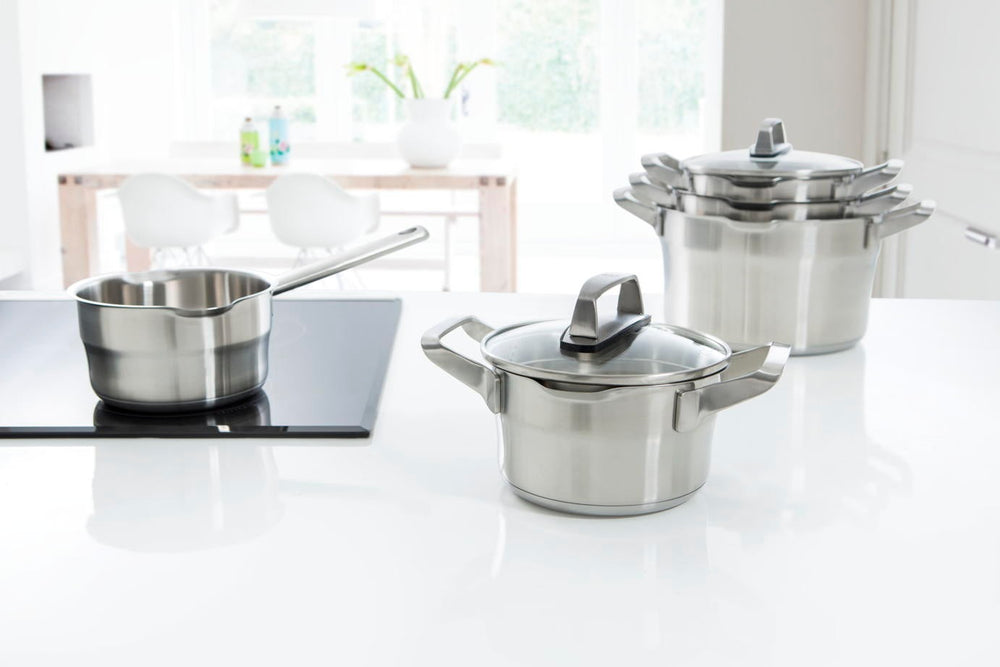 BK Pannenset Premium+ RVS 4-delig - Kookpan ø 16, 18 & 20 cm & Steelpan ø 16 cm - sfeerbeeld 1