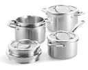 Batterie de cuisine BK Twist Inox 4 pièces - Faitouts ø 16, 18 & 20 cm & Casserole ø 16 cm