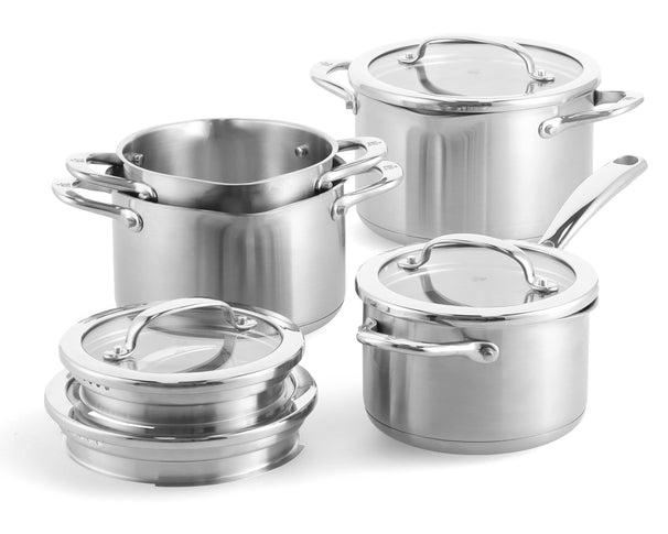 Batterie de cuisine BK Twist Inox 4 pièces - Faitouts ø 16, 18 & 20 cm & Casserole ø 16 cm