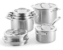 Batterie de cuisine BK Twist Inox 5 pièces - Faitouts ø 16, 18, 20 & 22 cm & Casserole ø 16 cm