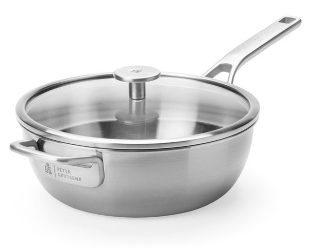 Sauteuse évasée BK Peter Goossens Maestro 3-Ply Inox ø 24 cm / 3,4 Litres - avec couvercle - sans revêtement antiadhésif