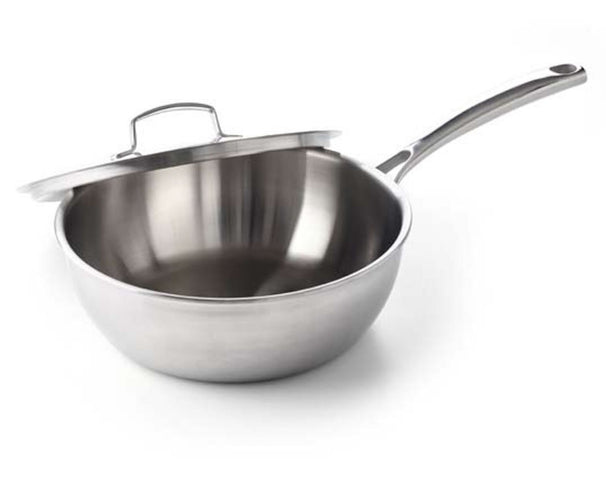 Sauteuse évasée BK Superior Tri-Ply Inox ø 24 cm - avec couvercle - sans revêtement antiadhésif