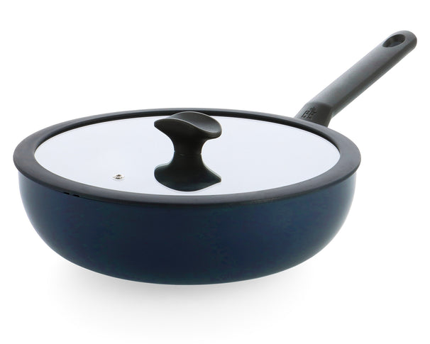 Wok avec couvercle BK Enjoy Oxford Blue ø 28 cm - revêtement antiadhésif céramique