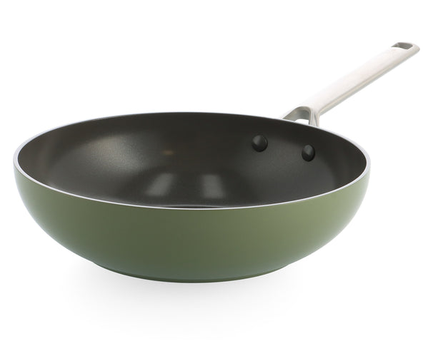 Wok BK Sublime Olive Green ø 28 cm - revêtement antiadhésif céramique
