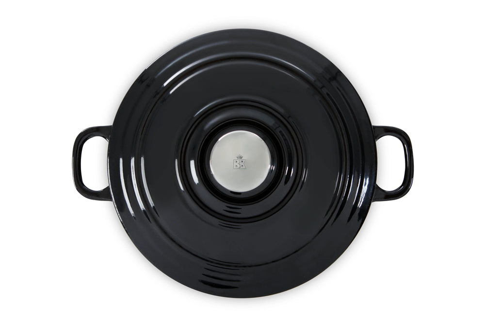 Batterie de cuisine BK Bourgogne Jet Black Fonte 3 pièces - Cocotte ø 24, 28 cm & Poêle-gril 26x26 cm - compatible avec toutes les sources de chaleur
