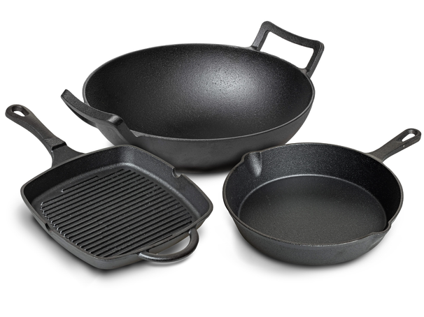 Ensemble de poêles Blackwell - Wok - Série Fonte - 23 x 23 cm - 3 pièces