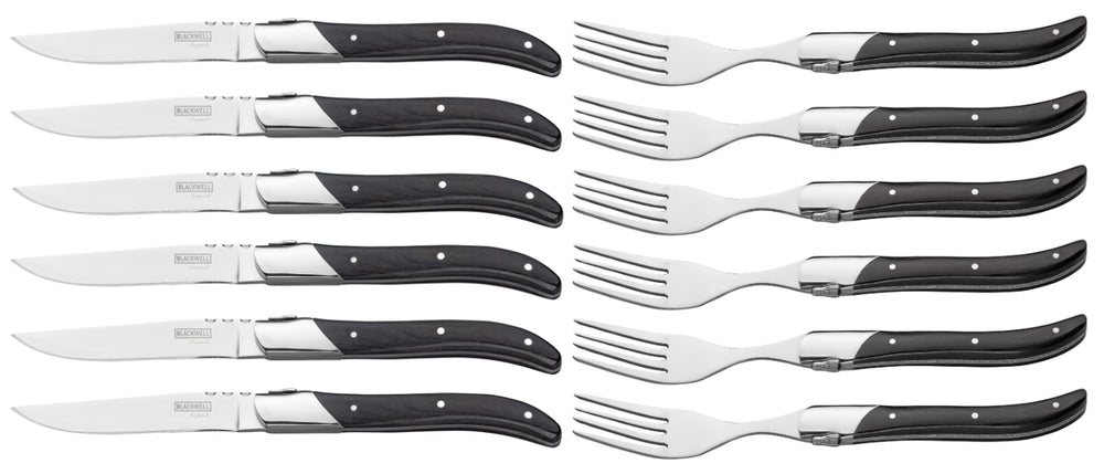 Set de couverts à steak Blackwell - Couteaux à steak - Laguiole - 12 pièces