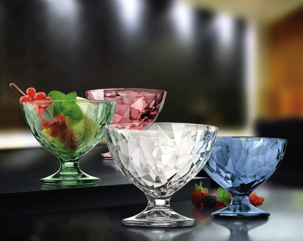 Set de coupes a glace Bormioli Rocco - Sur pied - Diamond - 360 ml - 6 pièces