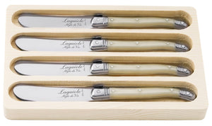 Set de couteaux a beurre Laguiole Style de Vie - en inox - Nacre - 4 pièces