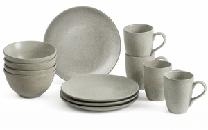 Ensemble de petit-déjeuner Broste Copenhagen Nordic Marsh 12 pièces / 4 personnes - 4 assiettes à petit-déjeuner, 4 bols et 4 tasses