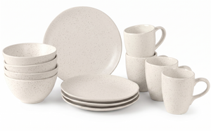 Ensemble de petit-déjeuner Broste Copenhagen Nordic Vanilla 12 pièces / 4 personnes - 4 assiettes à petit-déjeuner, 4 bols et 4 tasses