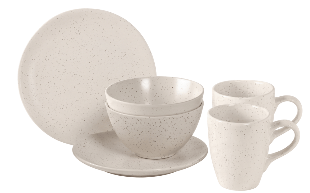 Ensemble de petit-déjeuner Broste Copenhagen Nordic Vanilla 6 pièces / 2 personnes - 2 assiettes à petit-déjeuner, 2 bols et 2 tasses