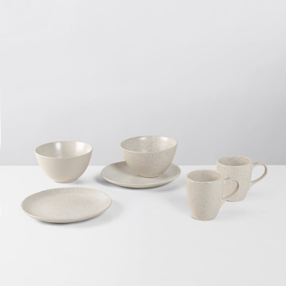 Ensemble de petit-déjeuner Broste Copenhagen Nordic Vanilla 6 pièces / 2 personnes - 2 assiettes à petit-déjeuner, 2 bols et 2 tasses