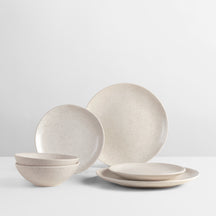 Ensemble de vaisselle Broste Copenhagen Nordic Vanilla 6 pièces / 2 personnes - 2 assiettes à diner, 2 assiettes à petit-déjeuner et 2 bols
