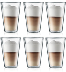 Set de verres latte-macchiato Bodum - Double paroi - Canteen - 400ml - 6 pièces