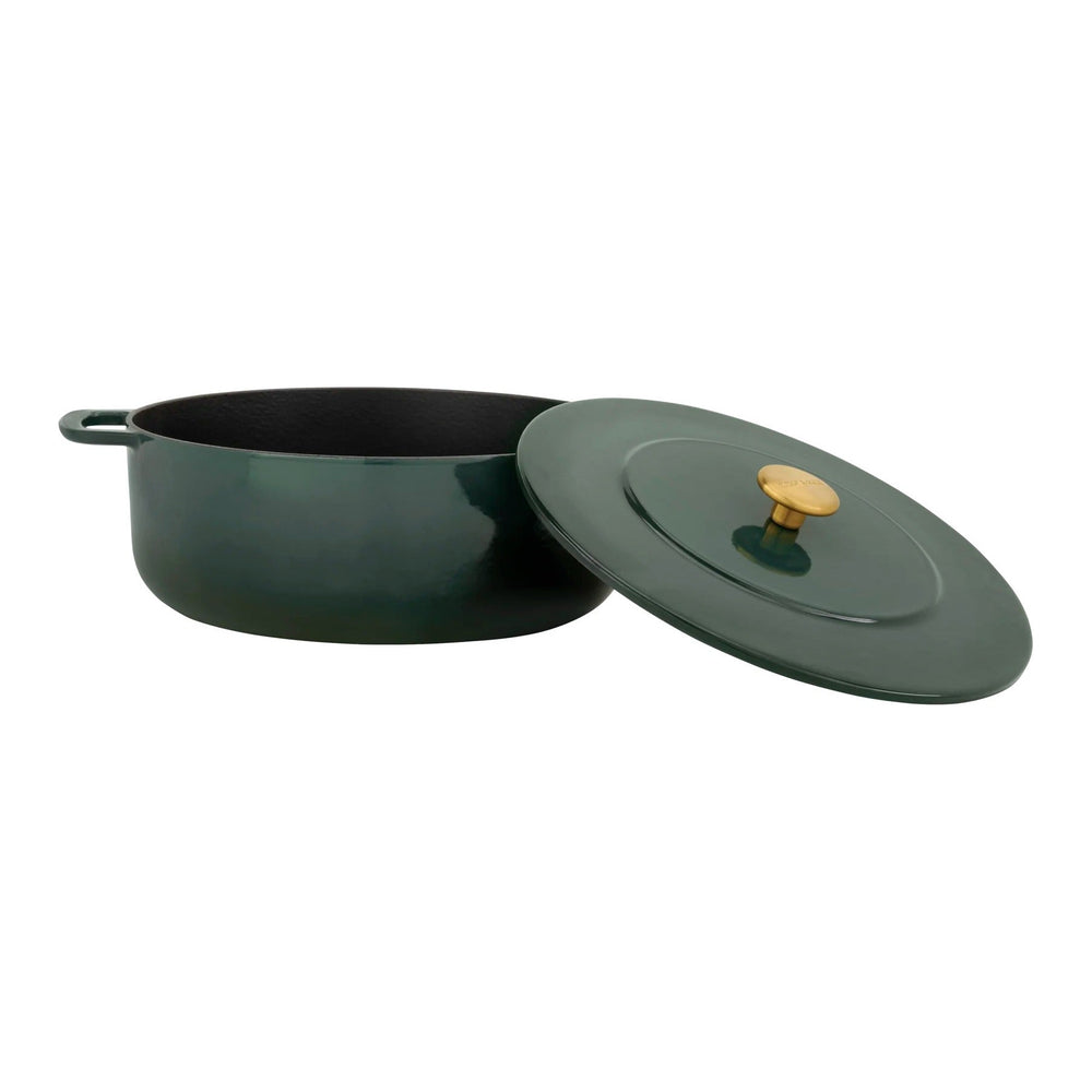 Combekk Pannenset Gietijzer Holly Green 3-delig - Braadpan ø 24 cm - open
