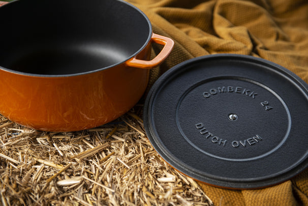 Cocotte en fonte Combekk Orange ø 28 cm / 5,3 Litres - revêtement antiadhésif émaillé