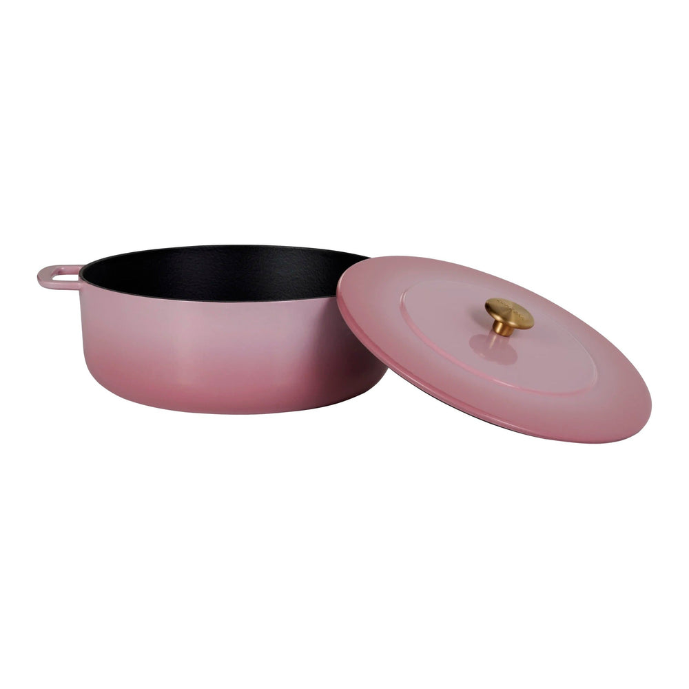 Combekk Braadpan met deksel Gietijzer Pink ø 28 cm / 5.3 Liter - open