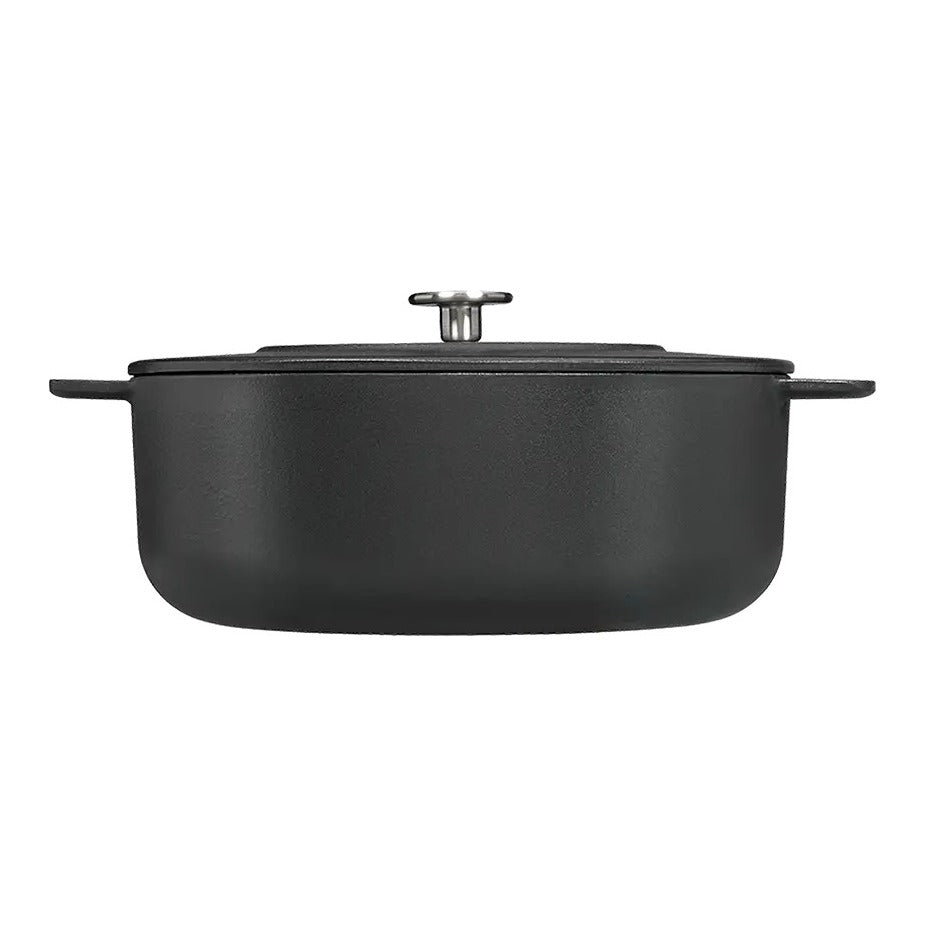 Combekk Pannenset Gietijzer Zwart 3-delig - Braadpan ø 28 cm - zijaanzicht