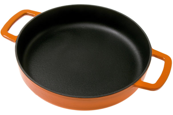 Poêle à frire Skillet en fonte avec 2 poignées Combekk Orange ø 24 cm - revêtement antiadhésif émaillé