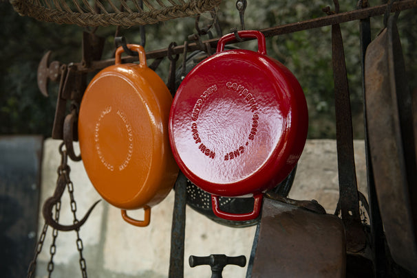 Poêle à frire Skillet en fonte avec 2 poignées Combekk Orange ø 24 cm - revêtement antiadhésif émaillé
