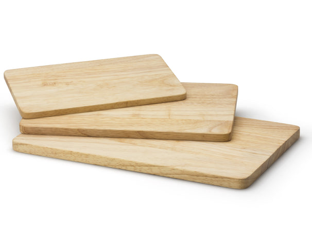 Ensemble de planches à découper en bois Continenta - caoutchouc - 3 pièces