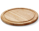 Planche à pizza en bois / Planche de service avec rigole Continenta - Bois de caoutchouc - ø 25 cm