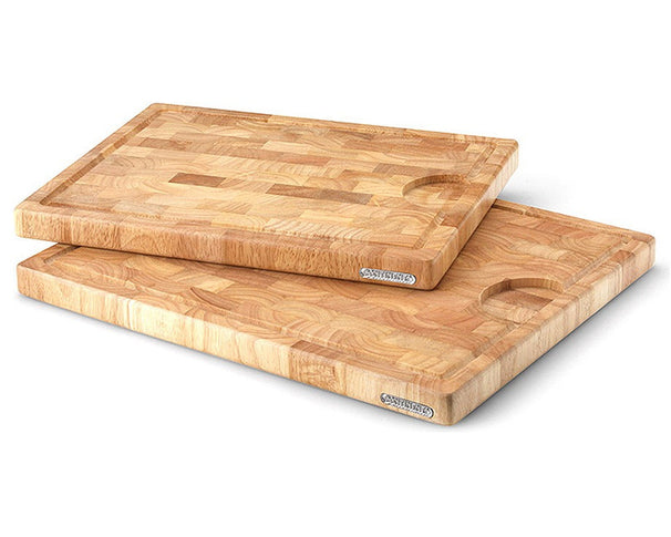 Planche à découper en bois avec rigole Continenta - Bois de bout - 37 x 29 cm
