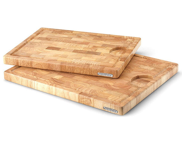 Planche à découper en bois avec rigole Continenta - Bois de bout - 42 x 34 cm
