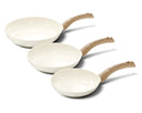 CP Batterie de cuisine Poêles Go Ivory Crème 3 pièces - ø 20, 24 & 28 cm - revêtement antiadhésif en céramique