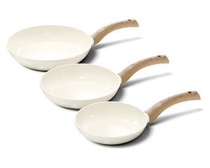 Cook & Pan Koekenpannenset Go Ivory Crème 3-delig - ø 20, 24 & 28 cm