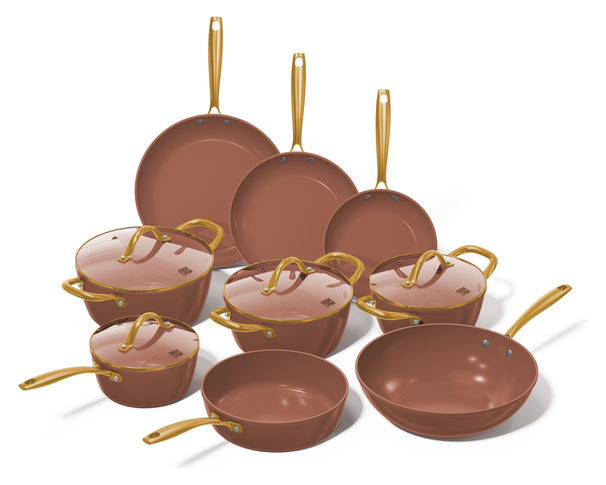 CP batterie de cuisine Sienna 9 pièces - revêtement antiadhésif céramique