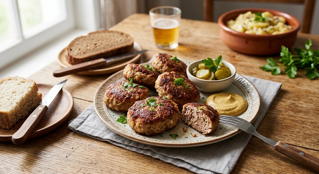 Boulettes de viande hachée juteuses d'Allemagne, croustillantes à l'extérieur et délicieuses sur la table