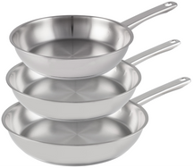 Ensemble de poêles Cookinglife Superior Triply Inox 3 pièces - ø 20, 24 & 28 cm - compatible avec toutes les plaques de cuisson - sans revêtement antiadhésif