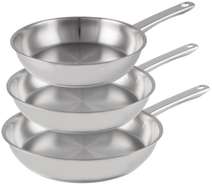 Ensemble de poêles Cookinglife Superior Triply Inox 3 pièces - ø 20, 24 & 28 cm - compatible avec toutes les plaques de cuisson - sans revêtement antiadhésif