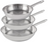 Ensemble de poêles Cookinglife Superior Triply Inox 3 pièces - ø 20, 24 & 28 cm - compatible avec toutes les plaques de cuisson - sans revêtement antiadhésif
