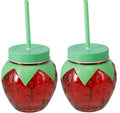 Set de verres a eau Cookinglife - Verres a cocktail - Fraise - 100 mm - 2 pièces